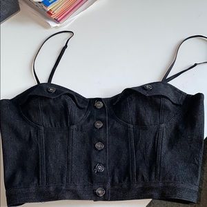 New Opening Ceremony Jean Cropped Vest Sz L